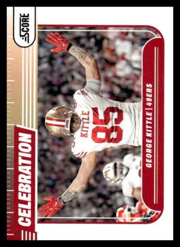 George Kittle 2024 Score Celebration football card featuring original gloss finish