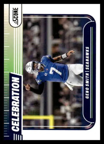 Score Celebration Geno Smith Seahawks football card in original gloss finish