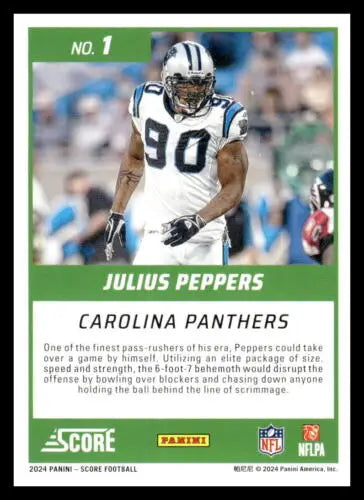 Julius Peppers football card with original gloss, 2024 Score First Ballot edition