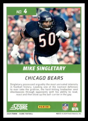 Mike Singletary football card 2024 Score First Ballot NM-MT Bears original gloss