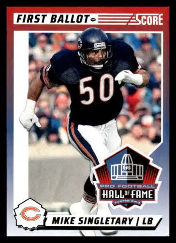 Mike Singletary football card with original gloss from 2024 Score First Ballot collection