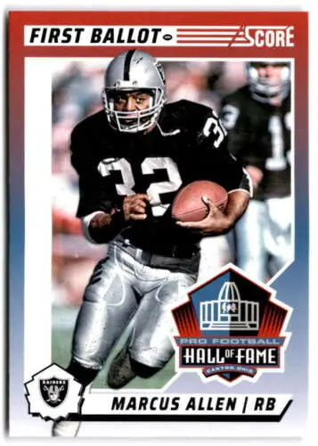 Marcus Allen football card featuring original gloss from 2024 Score First Ballot