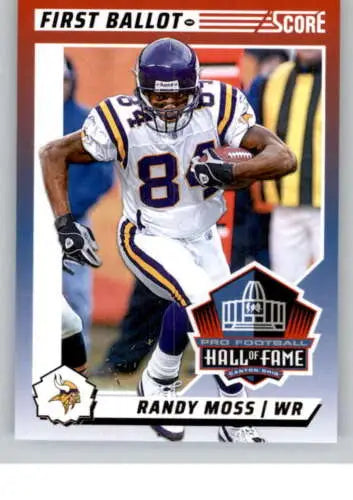 Randy Moss football card 2024 Score First Ballot NM-MT Vikings original gloss detail