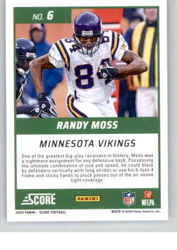 Randy Moss football card 2024 Score First Ballot NM-MT Vikings original gloss collectible