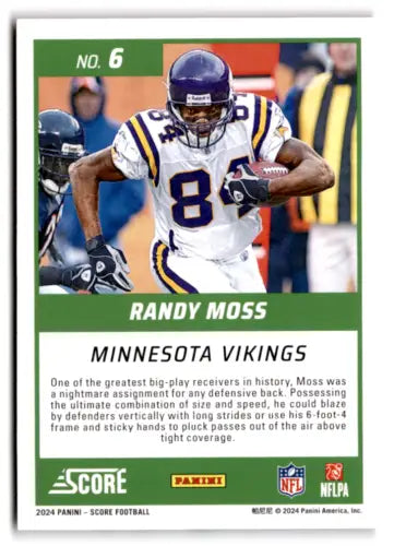 Randy Moss 2024 Score First Ballot Gold Football Card Original Gloss NM-MT Vikings