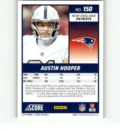 2024 Score Green #150 Austin Hooper football card with original gloss NM-MT Patriots