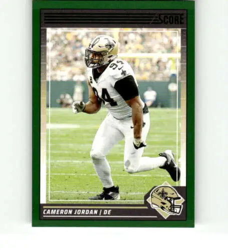 Cameron Jordan football card from 2024 Score Green #205 featuring original gloss finish