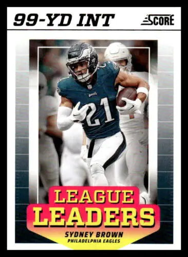 2024 Score League Leaders #1 Sydney Brown football card with original gloss finish