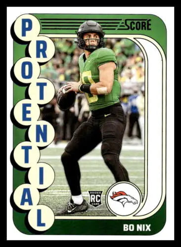 Bo Nix football card 2024 Score Protential #11 NM-MT Broncos original gloss collectible