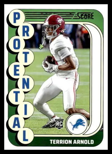 Terrion Arnold football card from 2024 Score Protential with original gloss finish