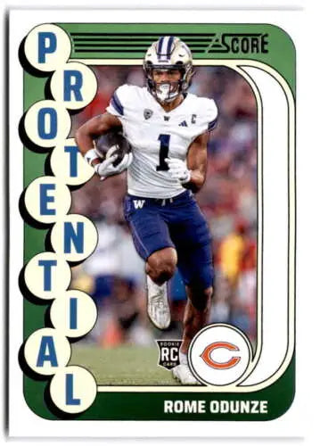 2024 Score Protential #18 Rome Odunze football card with original gloss finish