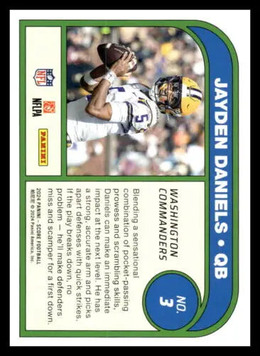 Jayden Daniels football card from 2024 Score Protential featuring original gloss finish