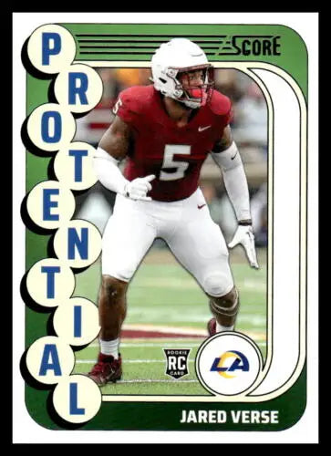 Jared Verse football rookie card from 2024 Score Protential features original gloss