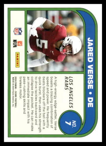 Jared Verse football card from 2024 Score Protential featuring original gloss finish