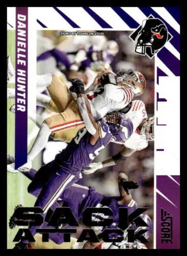 2024 Score Sack Attack #12 Danielle Hunter NM-MT football card with original gloss