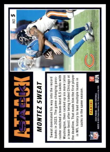 Montez Sweat 2024 Score Sack Attack #5 football card with original gloss finish