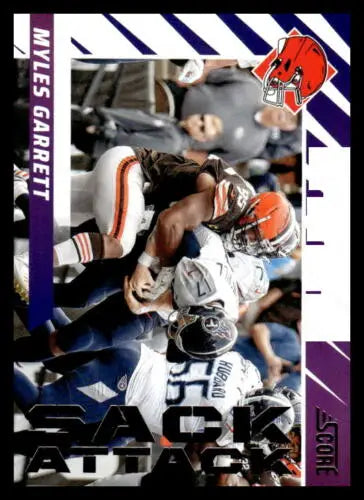 Myles Garrett 2024 Score Sack Attack #8 football card with original gloss finish