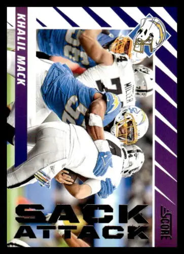 Khalil Mack football card from the 2024 Score Sack Attack set, original gloss finish