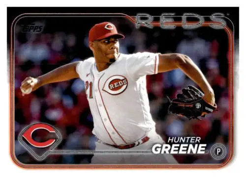 2024 Topps #119 Hunter Greene baseball card with original gloss featuring Reds star