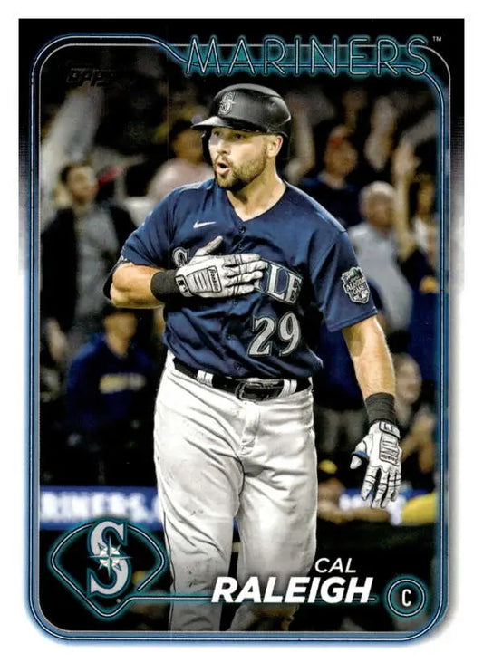 Cal Raleigh Seattle Mariners baseball card in navy and white uniform