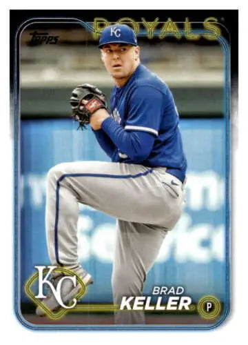 Brad Keller baseball card featuring original gloss from 2024 Topps NM-MT Royals collection