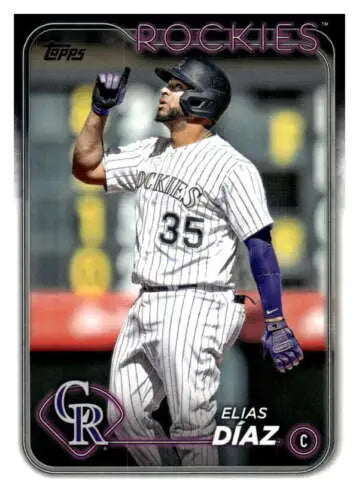 Elias Diaz baseball card from 2024 Topps #161 with original gloss, Rockies ID 68307