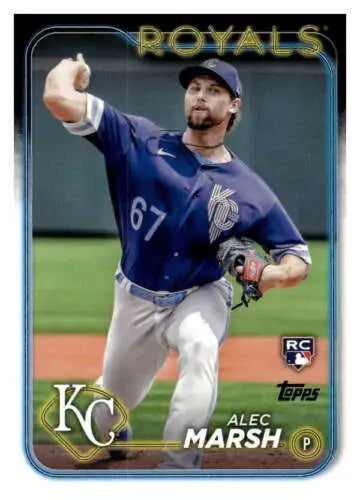 Alec Marsh baseball card featuring original gloss from 2024 Topps Rookie Royals collection