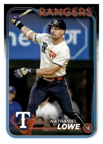 Nathaniel Lowe baseball card from 2024 Topps #174 with original gloss finish