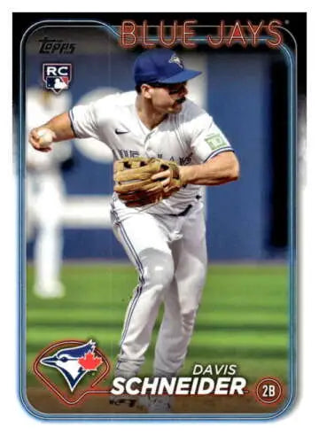 Davis Schneider baseball card 2024 Topps Rookie Blue Jays original gloss NM-MT RC