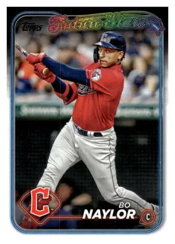 Baseball card featuring Cleveland Indians player at bat, showcasing Future Stars design