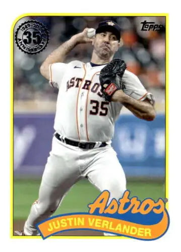 Justin Verlander 2024 Topps Baseball card with original gloss from Astros collection