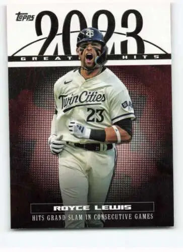 Royce Lewis baseball card from 2024 Topps Greatest Hits with original gloss finish