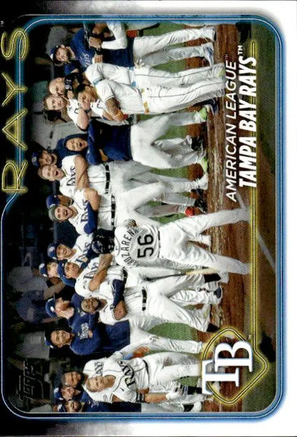 Baseball team photo of Tampa Bay Rays players in white uniforms for 2024 Topps #211