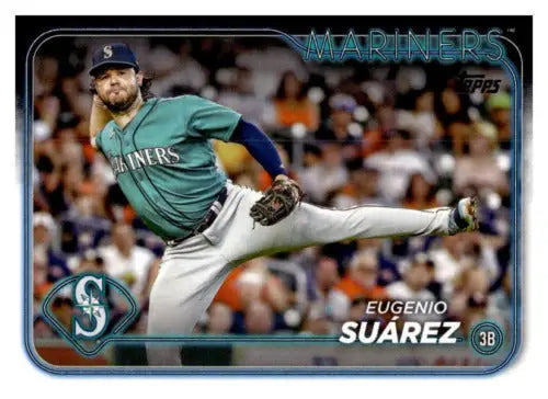 Baseball card of Eugenio Suárez from 2024 Topps featuring original gloss finish