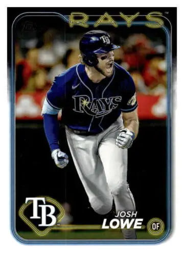 Josh Lowe baseball card from 2024 Topps #253 with original gloss, Rays collectible