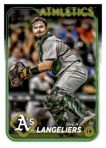 Shea Langeliers 2024 Topps #278 baseball card with original gloss, Athletics ID:68389