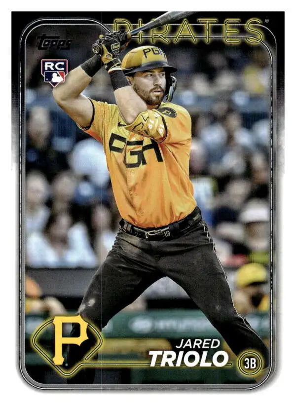 Jared Triolo NM-MT RC Baseball Card with Pittsburgh Pirates player in yellow jersey