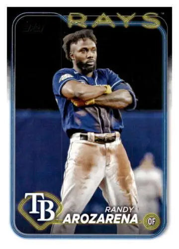 Randy Arozarena baseball card from 2024 Topps #284 with original gloss and Rays ID