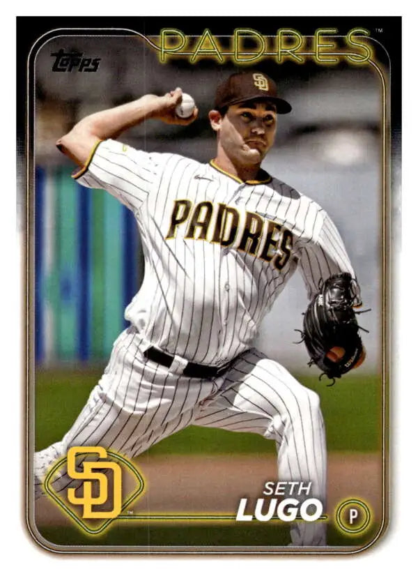 2024 Topps #291 Seth Lugo baseball card of San Diego Padres pitcher in action