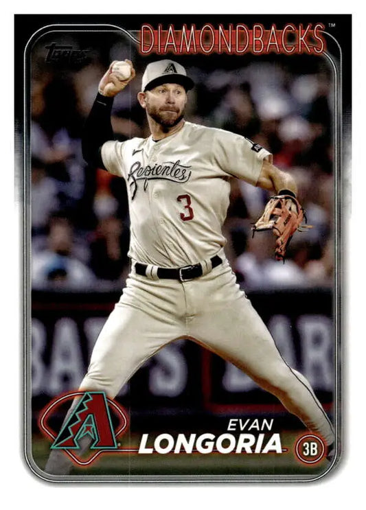 Evan Longoria in throwing motion on Arizona Diamondbacks Baseball Card #304