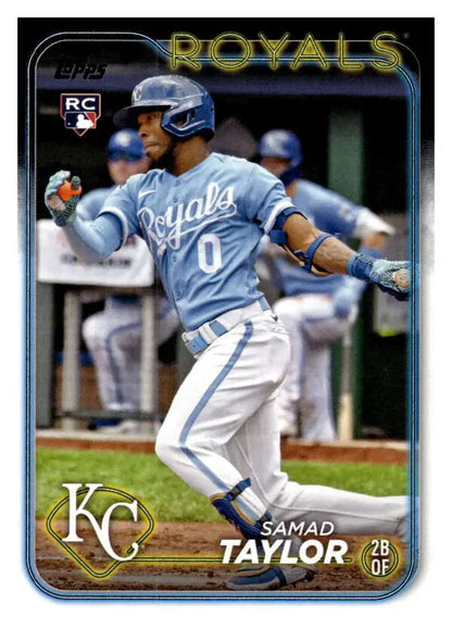 Kansas City Royals Samad Taylor rookie card in powder blue uniform