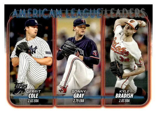 Baseball card featuring Sonny Gray, Gerrit Cole, and their ERA stats for 2024