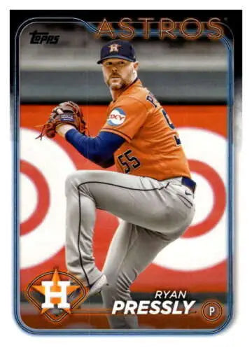 Ryan Pressly baseball card featuring original gloss from 2024 Topps #331 Astros