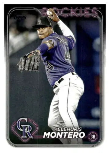 Elehuris Montero baseball card 2024 Topps #341 original gloss Rockies collectible