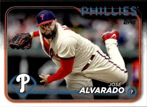 2024 Topps #356 Jose Alvarado Baseball Card with original gloss, Phillies collectible