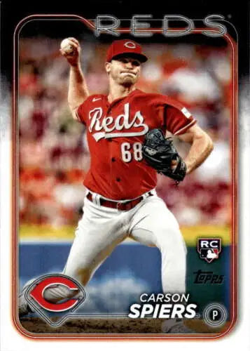 Carson Spiers 2024 Topps #365 Rookie Reds baseball card with original gloss finish