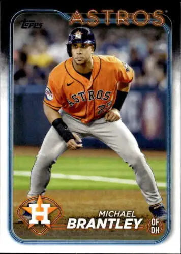 Michael Brantley baseball card from 2024 Topps #381 original gloss Astros collection