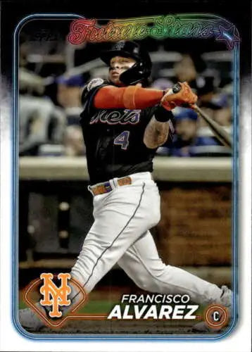 2024 Topps #383 Francisco Alvarez NM-MT baseball card with original gloss for Mets fans