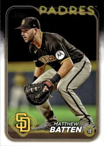 Baseball card of Matthew Batten with original gloss from 2024 Topps Padres collection