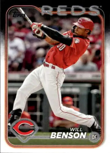 Will Benson baseball card 2024 Topps #386 NM-MT original gloss Reds ID:71233